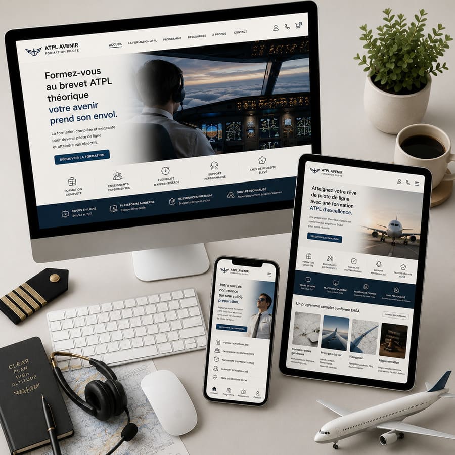 Création plateforme inscription en ligne pour brevet ATPL pour pilotes de ligne