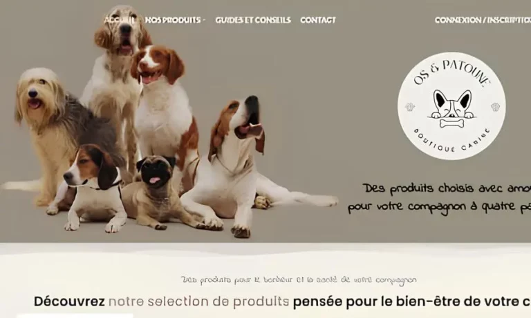creation site internet boutique ecommerce Agence Crealys Montpellier produits canins Os et Patoune
