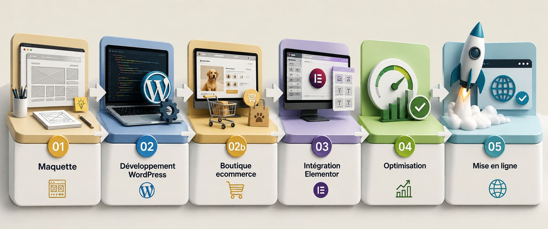 Maquette Developpement WordPress Integration boutique ecommerce Elementor Optimisation