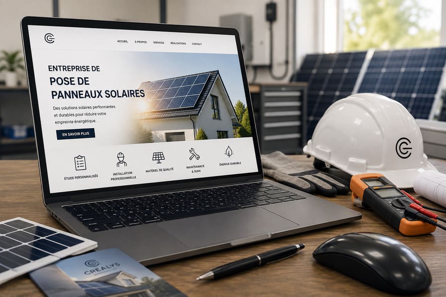 Création d'un site internet d'une entreprise pose panneaux photovoltaique optimisé pour le referencement SEO et GEO