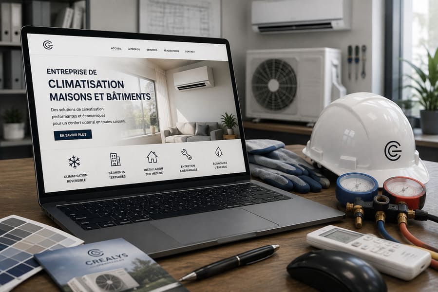 Création d'un site internet vitrine entreprise de climatisation référencement SEO et GEO
