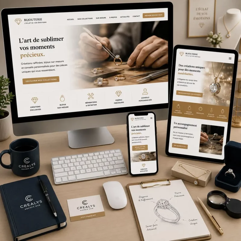 Création site internet professionnel pour Commercant Boutique bijoux